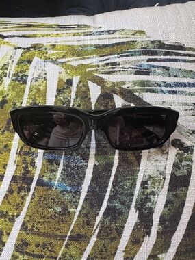 Toteme Sleek Black Rectangular Sunglasses